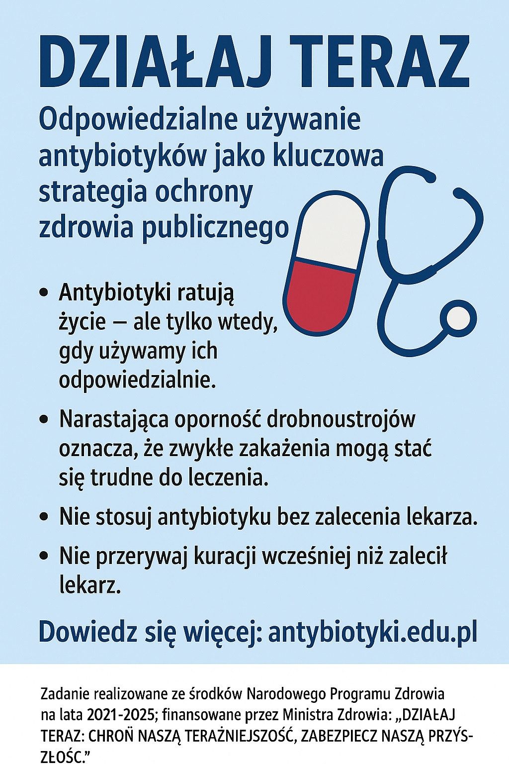 Kampania „Działaj teraz” – odpowiedzialne używanie antybiotyków jako kluczowa strategia ochrony zdrowia publicznego